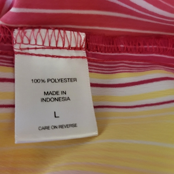 New York & Company Pink and Yellow, Shirt Dress,  Size Large - Picture 4 of 4